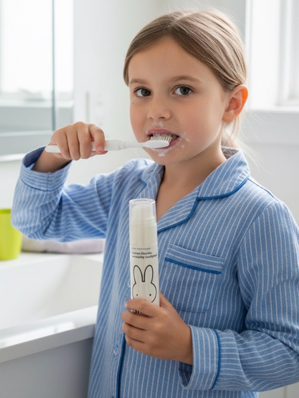 Hi smile miffy apple White and Black Minimalist Toothpaste Tube